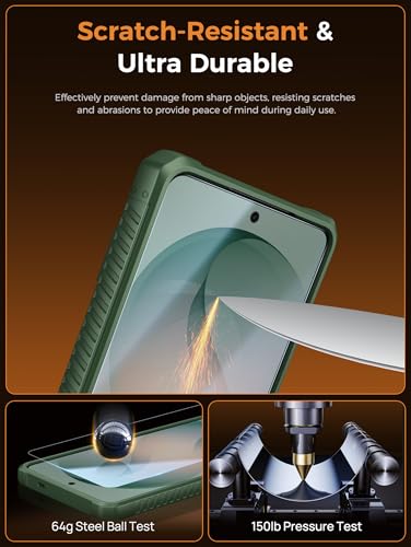 Vihibii for Samsung Galaxy S26 Ultra Case with 2X Screen Protector, Green | Card Holder (4 Cards), 9H Hardness, RFID Blocking, Slide Camera Cover, Military-Grade Drop Protection Wallet Case, Green - color: Green-SP