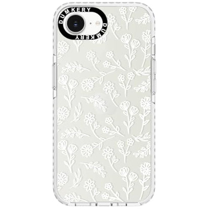 Dumkery Cute White Flowers Case Compatible with iPhone 16e, Floral Aesthetic Pattern, Soft TPU Full Body Protection Shockproof Clear Cases Cover for Girls Women - size: iPhone 16e