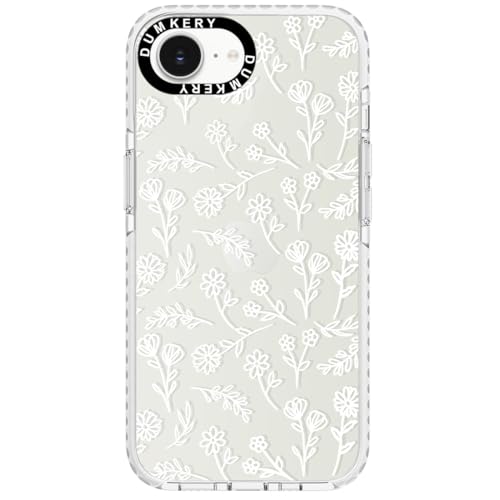 Dumkery Cute White Flowers Case Compatible with iPhone 16e, Floral Aesthetic Pattern, Soft TPU Full Body Protection Shockproof Clear Cases Cover for Girls Women - size: iPhone 16e