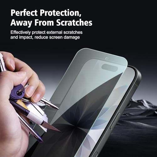 2+2 Pack for iPhone 17 Privacy Screen Protector with Camera Lens Protector, Anti Spy Tempered Glass Protection Film with Easy Installation Frame, 9H Hardness, Scratch Resistant, Case Friendly - size: iP17 Privacy