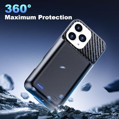 13800mAh High Capacity Battery Case for iPhone 16 Pro Max (6.9 inch) | 2026 Upgraded Battery Pack Rechargeable Charger External Charging Case with Tempered Glass Screen Protector Black - size: iPhone 16 Pro Max (6.9 inch)