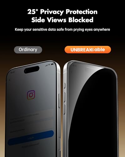 UNBREAKcable Privacy Screen Protector for iPhone 16 Plus - 3 Pack - size: iPhone 16 Plus