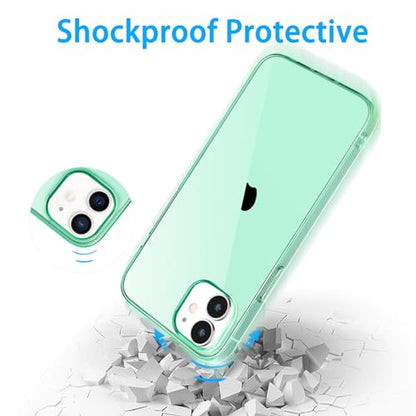 JJGoo Compatible with iPhone 12 Case & 12 Pro Case Clear Soft Transparent Shockproof Protective Slim Thin Bumper Phone Cover for 12 and 12 Pro - 6.1 inch, Clear Green - color: Green