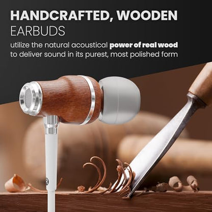 Symphonized Premium Wooden Wired Earbuds with Microphone (Lightning) - color: White, style: Lightning