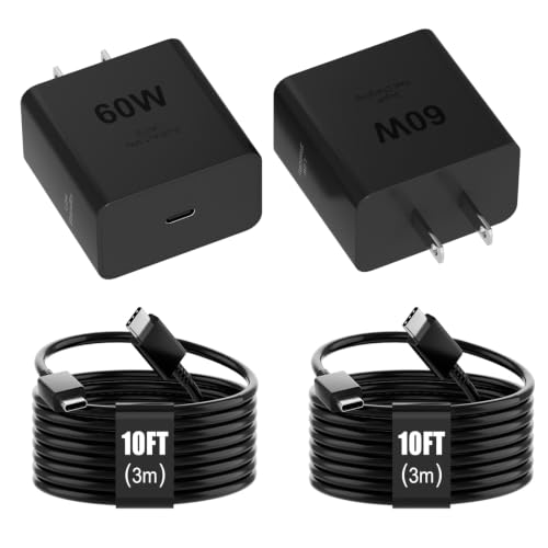 60W USB C Fast Charging Block Type C Wall Plug Charging Brick - size: 10FT-2Pack