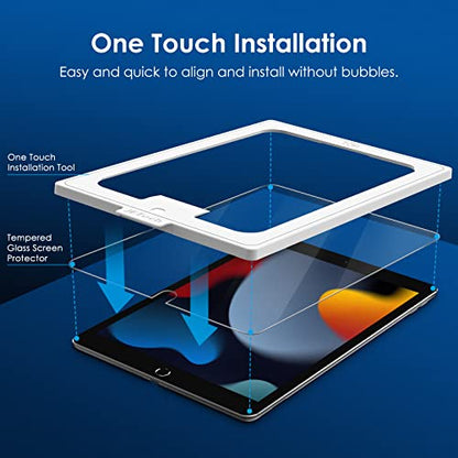 JETech One Touch Screen Protector for iPad 9th/8th/7th Gen 10.2", 1-Pack - size: iPad9/8/7