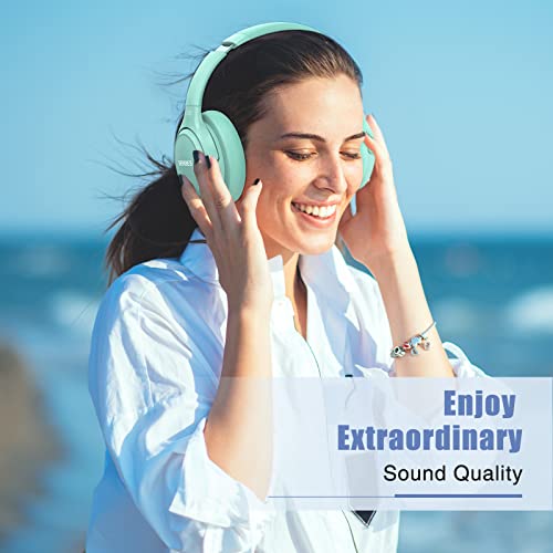 BERIBES Bluetooth Headphones Over Ear Wireless HiFi Stereo Headsets 65H 6EQ - color: Green