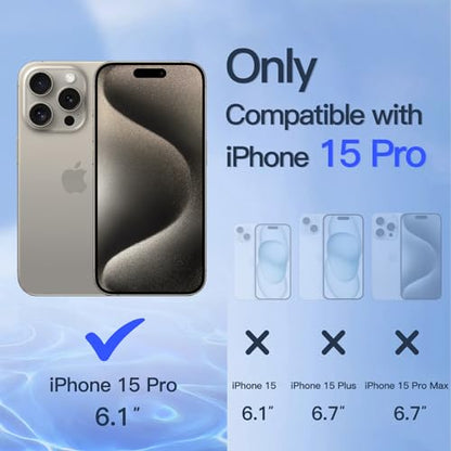 JETech Privacy Screen Protector for iPhone 15 Pro, 2-Pack - size: iPhone 15 Pro