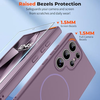 zapica Magnetic for Samsung Galaxy S24 Ultra Case, Purple - color: Purple, size: Samsung Galaxy S24 Ultra 6.8''