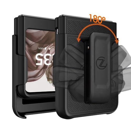 ZASE Belt Clip Phone Case Compatible with Motorola Moto RAZR (2024/2025/2026) Holster Tough Slim Rugged Protective Hard Shell Cover Armor Defender Strong Clip Kickstand (Black Holster Combo Case)