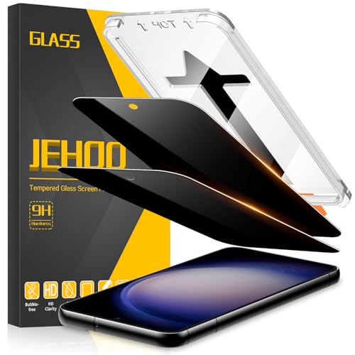 [2 Pack] Privacy Screen Protector for Samsung Galaxy S23, Ultrasonic Fingerprint Support, Auto-Alignment Frame, Easiest to Installation, Scratch-Resistant, Bubble-Free