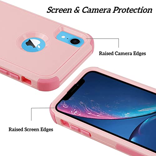Co-Goldguard for iPhone XR Case, [Shockproof] [Dropproof] Heavy Duty Protection Phone Case Cover, 3 in 1 Non-Slip Scratch-Resistant Shell for iPhone XR, 6.1 inch, Pink - color: PINK