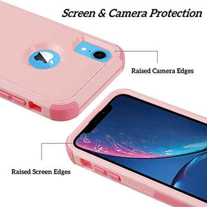 Co-Goldguard for iPhone XR Case, [Shockproof] [Dropproof] Heavy Duty Protection Phone Case Cover, 3 in 1 Non-Slip Scratch-Resistant Shell for iPhone XR, 6.1 inch, Pink - color: PINK