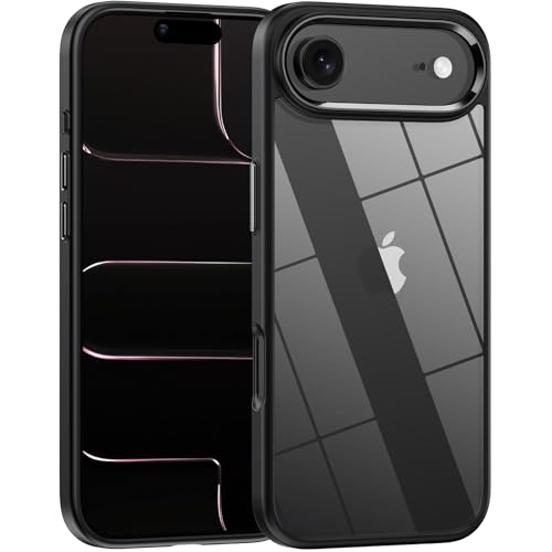 for iPhone 17 Air case,Crystal Clear Hard PC Back +Soft TPU Frame Shockproof Military-Drop Protection,Classic Hybrid Case for iPhone 17 Air-6.5" (Black) - color: Black, size: For iphone 17 Air-6.5"