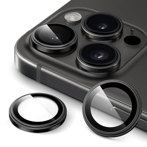 JETech Camera Lens Protector for iPhone 15 Pro/15 Pro Max, Black Titanium - color: Black Titanium