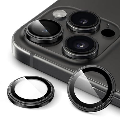 JETech Camera Lens Protector for iPhone 15 Pro/15 Pro Max, Black Titanium - color: Black Titanium