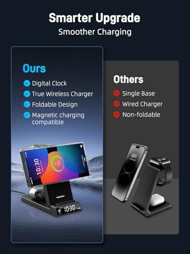 Magnetic Wireless Charger for Samsung, Charging Station for Galaxy S26 - color: Carbon Fiber Black