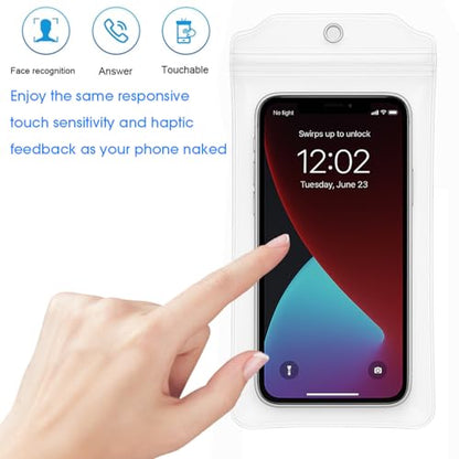 7Pcs Universal Transparent Mobile Phone Waterproof Bag Touch Screen Outdoor Riding Rainproof Mobile Phone Protection Case (6.8 Inch, 20.8x10cm) - color: 6.8 Inch