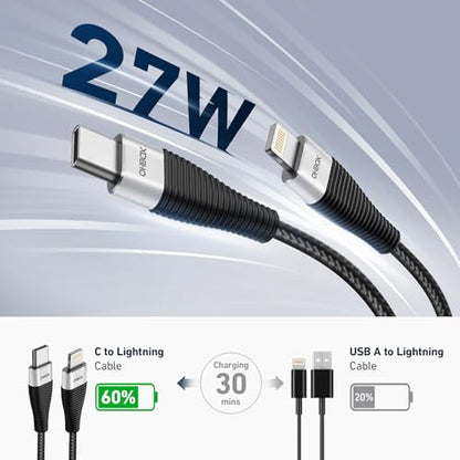 USB C to Lightning Cable [Apple MFi Certified] iPhone Charger 10 FT, 2 Pack - size: 10FT 2Pack, style: USB-C to Lightning Cable