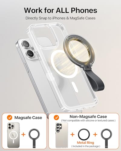 andobil [2026 Unrivaled Stability] Magnetic Phone Grip Holder for MagSafe - color: Space Grey