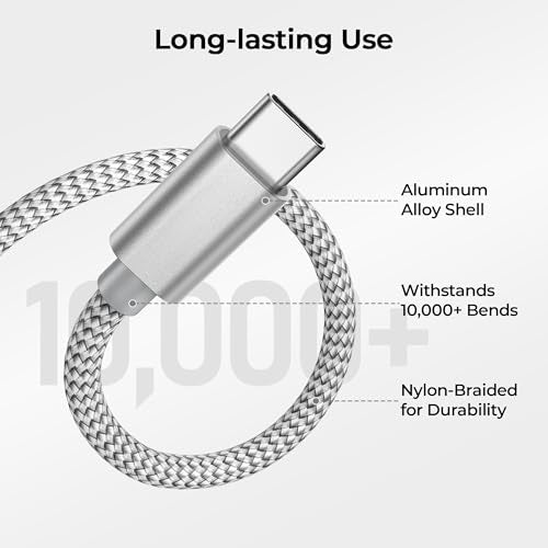 Basesailor USB A to USB C Cable 6.6FT 2Pack - color: Silver, size: 2Pack 6.6FT(2M), style: 2 Pack