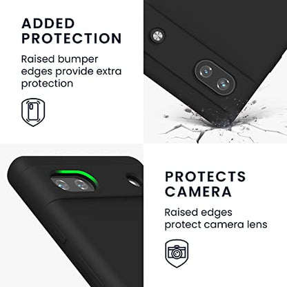 kwmobile Case Compatible with Google Pixel 6a Case - TPU Silicone Phone Cover with Soft Finish - Black Matte - color: black matte, size: Pixel 6a