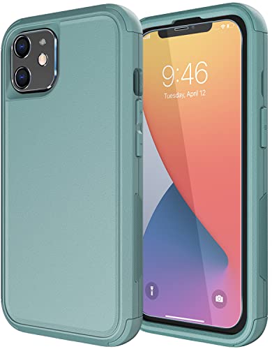 Diverbox for iPhone 11 Case [Shockproof] [Dropproof] [Tempered Glass Screen Protector],Heavy Duty Protection Phone Case Cover for Apple iPhone 11 (Pine Green-3in1) - color: Pine Green-3in1