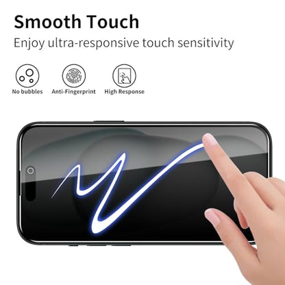 3 Pack Privacy Screen Protector for iPhone 15 Plus/16 Plus/15 Pro Max, 9H Hardness Double Shatterproof Anti-Spy Tempered Glass Film, Easy Installation - size: iPhone 15 Plus/16 Plus/15 Pro Max