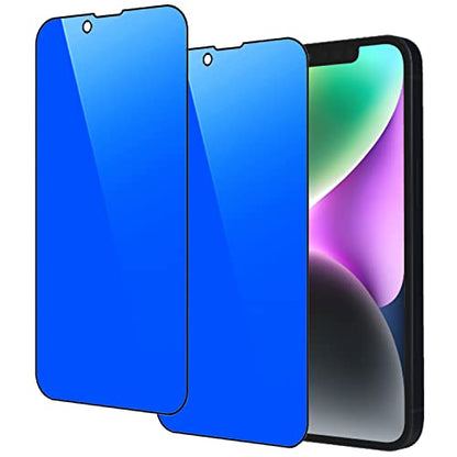 2 Piece Privacy Tempered Glass for iPhone 16e / iPhone 13 / iPhone 13 Pro/iPhone 14 6.1 inch Anti-blue Anti-Spy Screen Protector Mirror Blue - size: for iPhone 13 / iPhone 13 Pro/iPhone 14