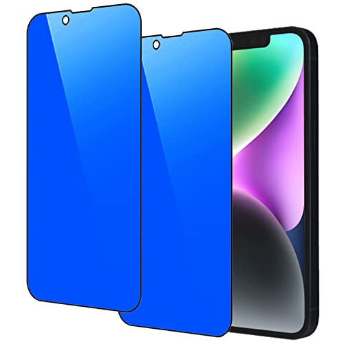 2 Piece Privacy Tempered Glass for iPhone 13 Pro Max/iPhone 14 Plus 6.7 inch Anti-blue Anti-Spy Screen Protector Mirror Blue - size: for iPhone 13 Pro Max/iPhone 14 Plus