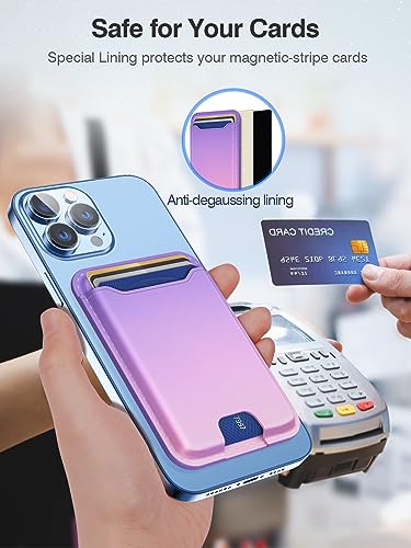 TopMade for Magsafe Wallet, 4 Card Holder, Strongest Magnetic Phone Wallet - color: Fuschia Fade