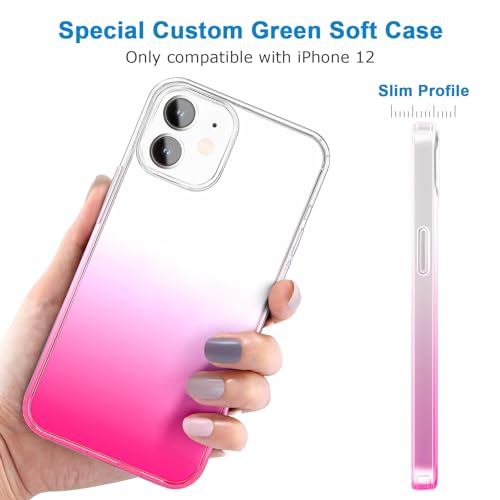 JJGoo Compatible with iPhone 12 Case & iPhone 12 Pro Case Clear Soft Transparent Shockproof Protective Slim Thin Bumper Phone Cover for 12 and 12 Pro - 6.1 inch, Pink Gradient - color: Gradient Pink