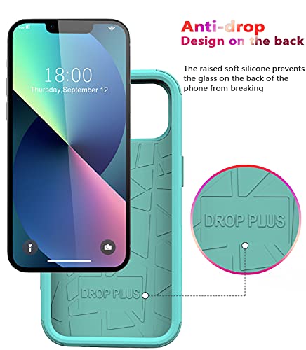 Diverbox for iPhone 13 Case [Shockproof] [Dropproof] [Dust-Proof],Heavy Duty Protection Phone Case Cover for Apple iPhone 13 (Teal) - color: 13-Teal