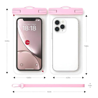Waterproof Phone Pouch Compatible for iPhone 7in - Peach Pink, 1 Pc | IPX8 Waterproof Case, Beach Travel Must Haves, Beach Essential, Dry Bag, 1 Pack, for iPhone 17/16/15/14/13/12 Pro Max - color: B3-Peach Pink