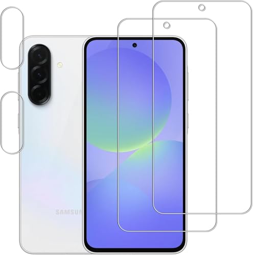 [2+2 Pack Tempered Glass Film For Samsung Galaxy A36 5G Screen Protector 2-Pack with Camera Lens Protector 2-Pack