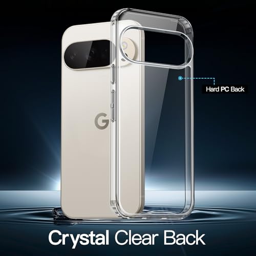 JETech Case for Google Pixel 10 Pro XL, Anti-Yellowing, Clear | Shockproof Protection, Scratch Resistant Hard PC Back, Durable Transparent TPU Bumper - color: Clear, size: Pixel 10 Pro XL