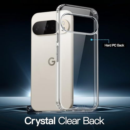 JETech Case for Google Pixel 10 Pro XL, Anti-Yellowing, Clear | Shockproof Protection, Scratch Resistant Hard PC Back, Durable Transparent TPU Bumper - color: Clear, size: Pixel 10 Pro XL