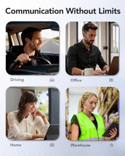 Bluetooth 6.0 Open-Ear Headset with Noise-Canceling Microphone