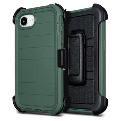 Defender Phone Case for iPhone 17e Case with Clip Holster Kickstand Green | for iPhone 17 e Case Heavy Duty iPhone17e Phone Case Rugged 2 Layers of Sturdy,Anti-Drop for Case iPhone 17eCase Protective - color: Green