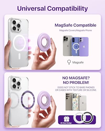 andobil 2026 3rd Gen Stability Magnetic Phone Ring Grip for MagSafe, Purple - color: Purple