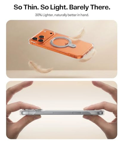 TORRAS Ostand Slim for iPhone 17 Pro Max Case Clear, Upgraded Magnetic Stand, Fit for MagSafe, Frameless with Thin Open-Edge Fit, Minimalist Phone Case for iPhone 17 Pro Max, 6.9'', Drop Protection - size: iPhone 17 Pro Max
