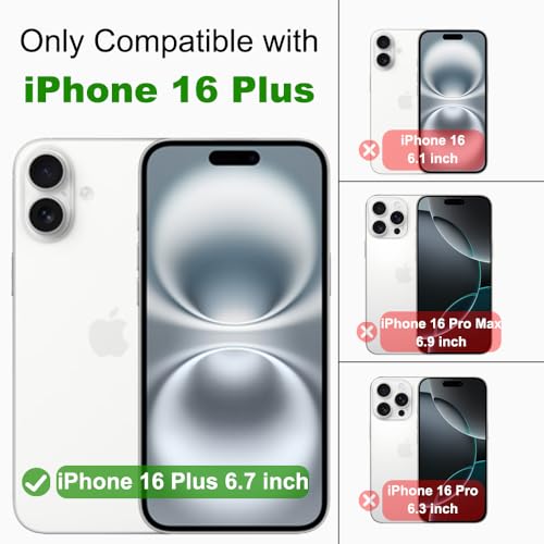 for iPhone 16 Plus Crystal Clear Case with Detachable Adjustable Crossbody Strap, Slim Fit Shockproof Protective Phone Case with Anti-Lost Shoulder Neck Lanyard 6.7" 2024 - size: iPhone 16 Plus