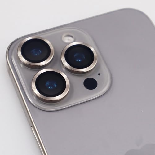 BONVAN for iPhone 16 Pro / 16 Pro Max Camera Lens Protector Metal Crystal Tempered Glass Screen Accessories Cover (Natural Titanium) - color: Natural Titanium