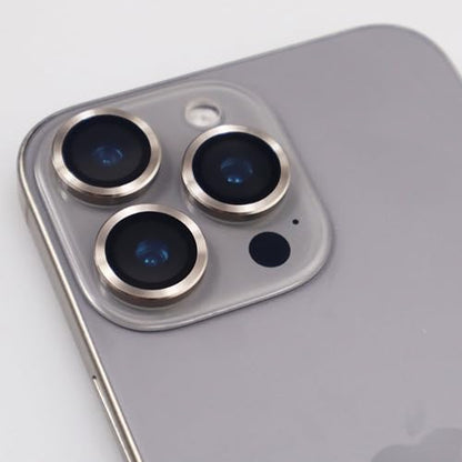 BONVAN for iPhone 16 Pro / 16 Pro Max Camera Lens Protector Metal Crystal Tempered Glass Screen Accessories Cover (Natural Titanium) - color: Natural Titanium