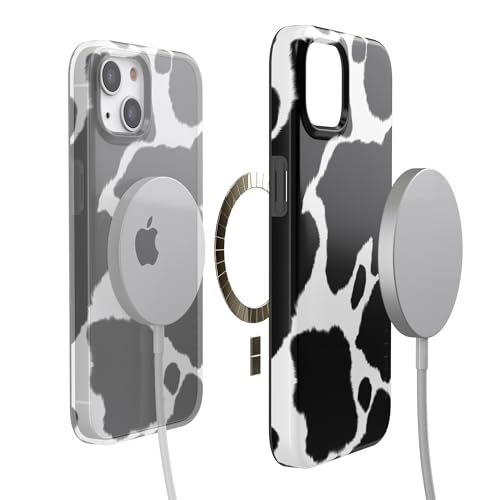 Casely iPhone 14 Plus Case | Current Mood | Cow Print | Compatible with MagSafe | Classic Ultra Slim Design - color: Current MOOd | Cow Print