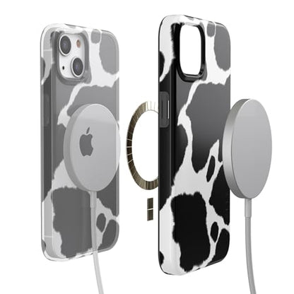 Casely iPhone 14 Plus Case | Current Mood | Cow Print | Compatible with MagSafe | Classic Ultra Slim Design - color: Current MOOd | Cow Print