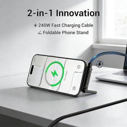 Invisible Holder Charger, 65W PD 4.9FT, 2-in-1 - size: 1PCS ( USB-A to C )