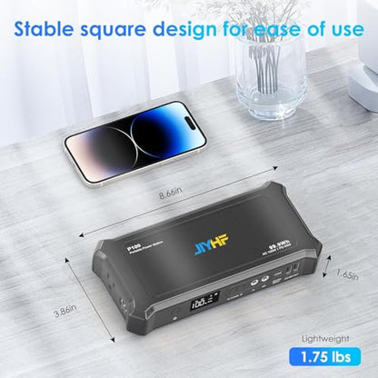 JIYHF Portable Power Station with AC Outlet - 99.9Wh Backup Battery, 100W AC & 65W USB-C PD Fast Charging Ideal for Outdoor Work - style: P100 Gray