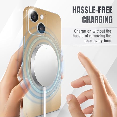 2Pcs Skin Wrap Compatible for iPhone 14 – Slim Decal Vinyl Protective Film for Sides & Back – Sleek Fit, Premium Look – Compatible with All iPhone 14 Cases - Desert Gold - color: Desert Gold