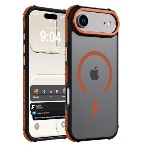DEERLAMN Strong Magnetic Case for iPhone Air 6.5-Inch,[Compatible with Magsafe][Military Grade Drop Protection] Translucent Matte Shockproof Protective Phone Cover-Frosted Orange - color: Orange, size: for iPhone Air 6.5-Inch